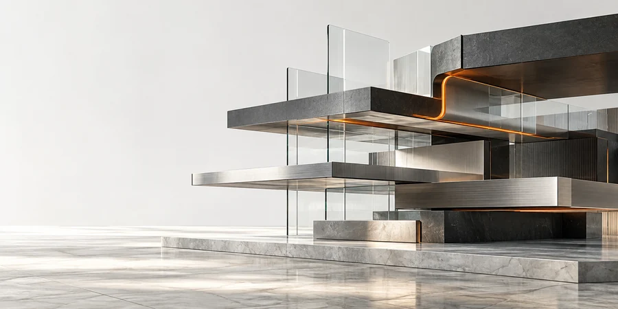 Precision-machined modular layers connected by a fine illuminated channel, a physical study of resilient software architecture