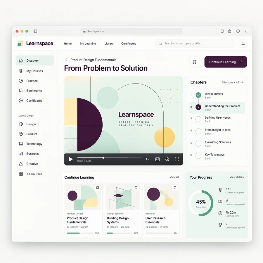 Learnspace product design overview