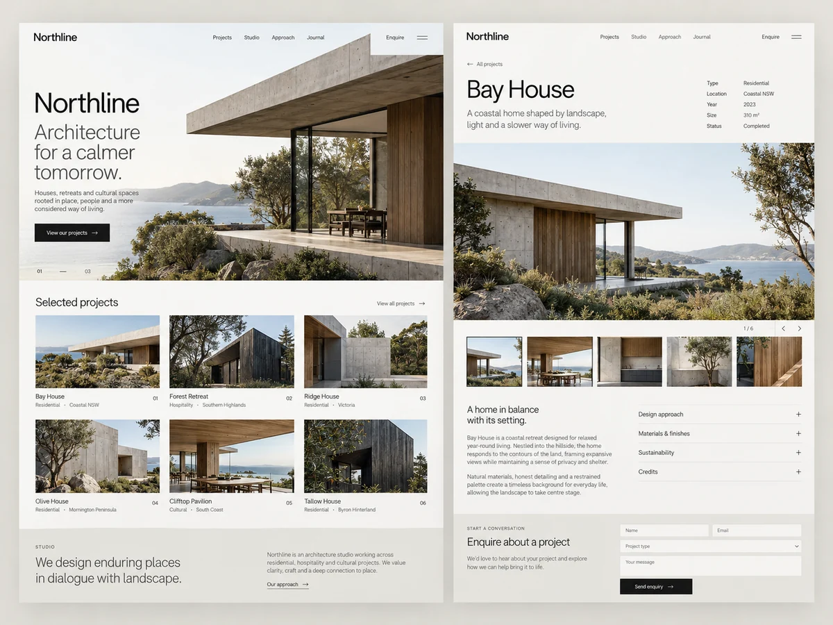 Northline detailed interface design showing the next step in editorial project discovery