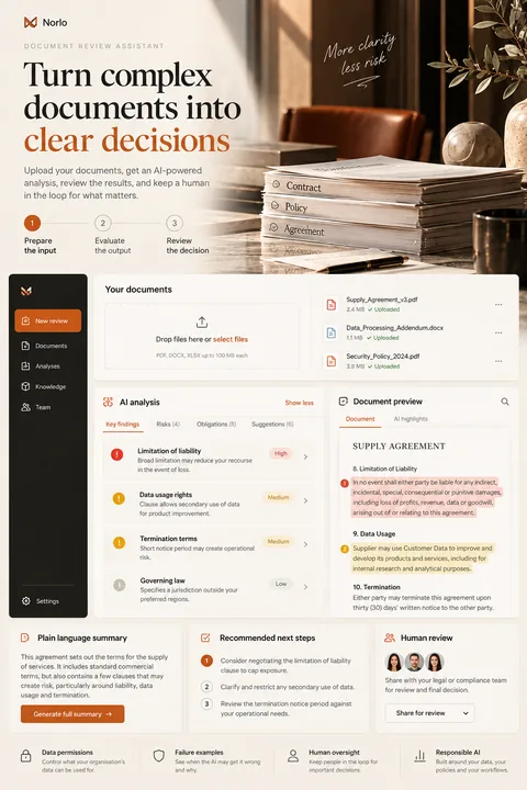 Original document review assistant interface concept illustrating artificial intelligence