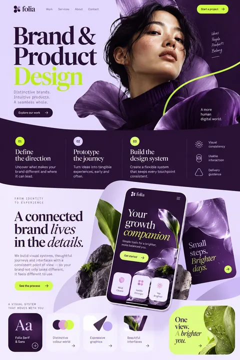 Original product workspace interface concept illustrating brand & product design