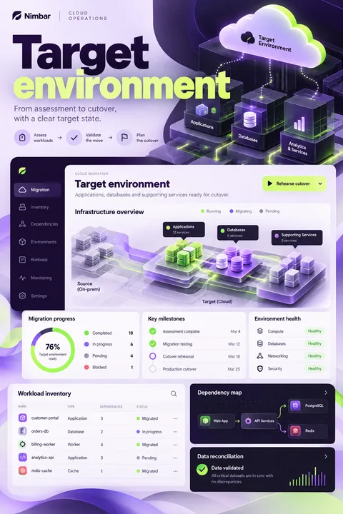 Original target environment interface concept illustrating cloud migration