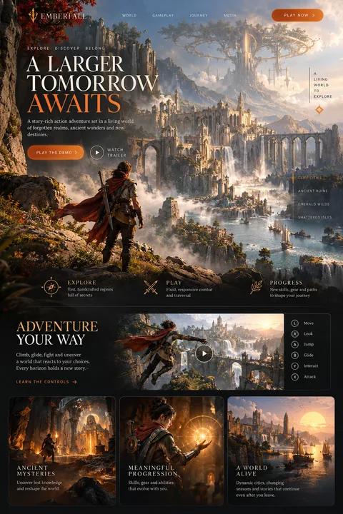 Original exploration adventure interface concept illustrating game development