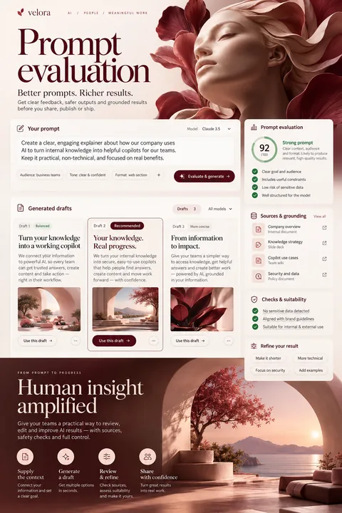 Original prompt evaluation interface concept illustrating generative ai