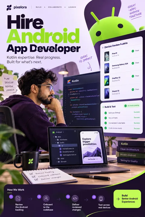 Original device review matrix interface concept illustrating hire android app developer