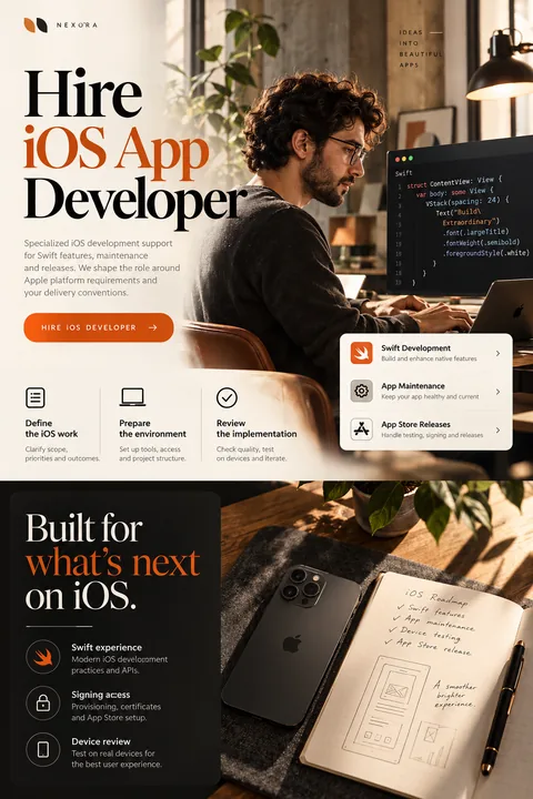 Original ios role brief interface concept illustrating hire ios app developer