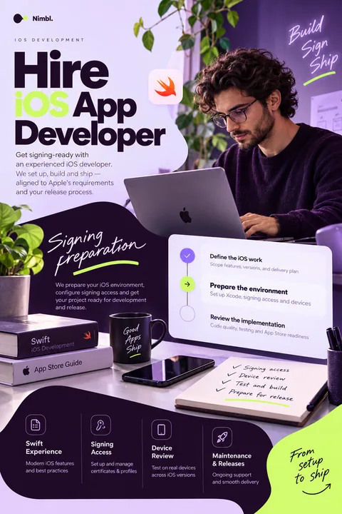 Original signing preparation interface concept illustrating hire ios app developer