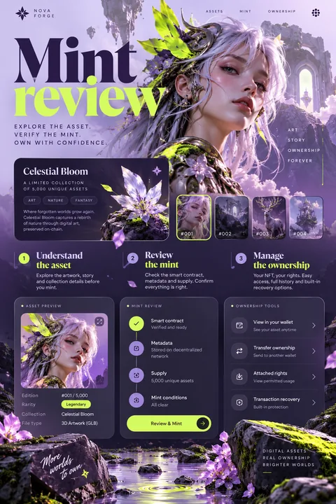 Original mint review interface concept illustrating nft development