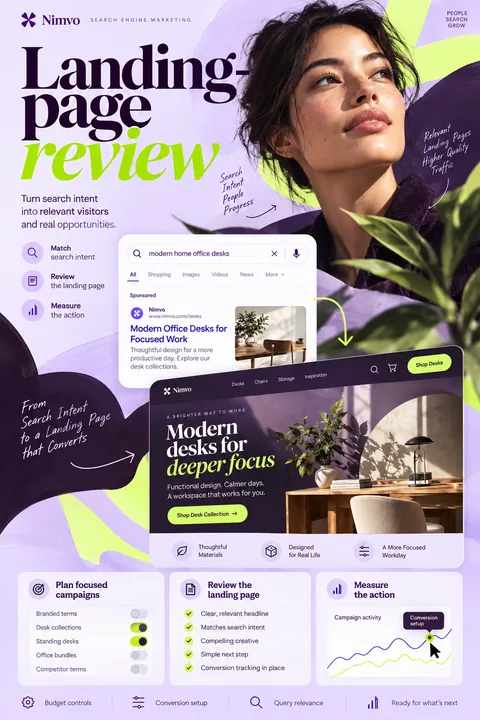Original landing-page review interface concept illustrating search engine marketing (sem)