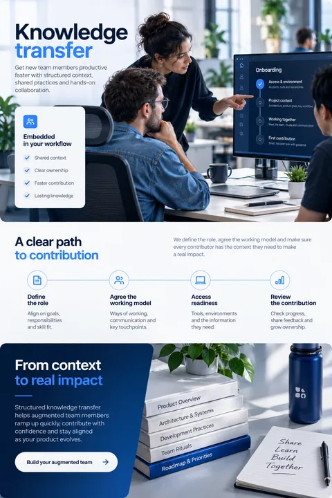 Original knowledge transfer interface concept illustrating staff augmentation