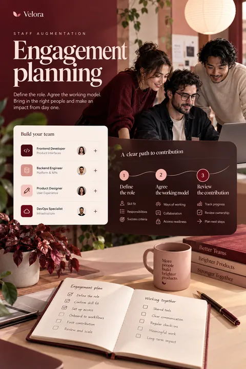 Original engagement planning interface concept illustrating staff augmentation