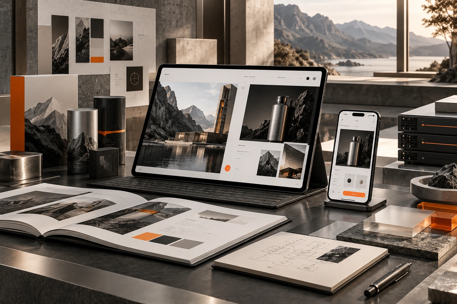 Original Brand & Product Design studio concept exploring brand foundations, ux & interface design, design systems