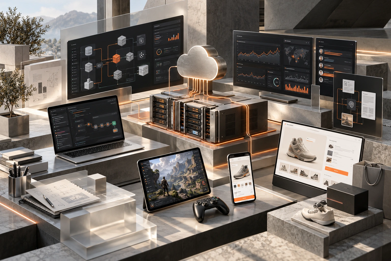 Original Cloud Services studio concept exploring cloud architecture, delivery automation, operational visibility
