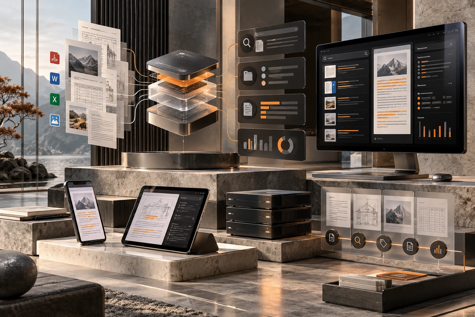 Original Natural Language Processing studio concept exploring text understanding, search & retrieval, language evaluation