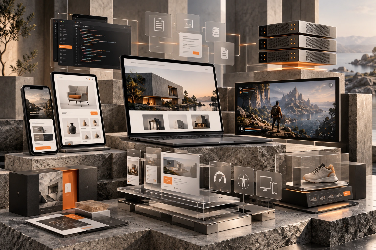 Original Web Development studio concept exploring responsive websites, web applications, performance & accessibility